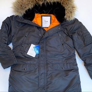 1DAYSALE! TNA Faux Fur NWT Solitude Black Parka L